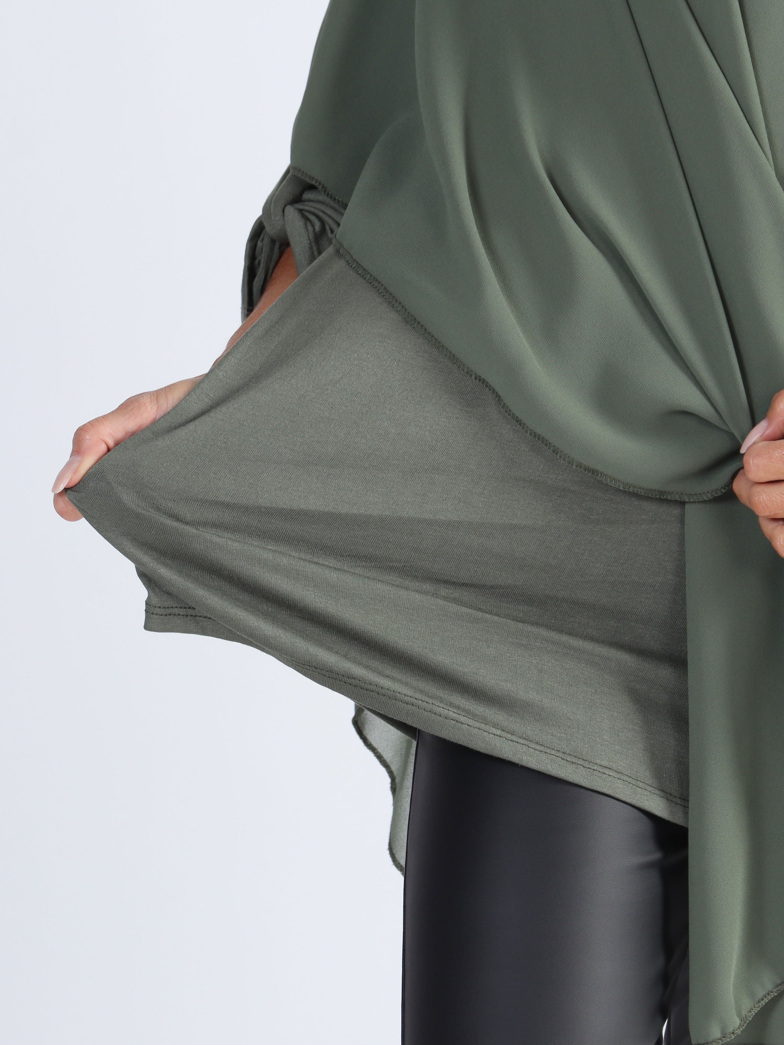 Kenya Shirt - Plus size tunika med chiffonlag